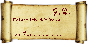 Friedrich Mónika névjegykártya